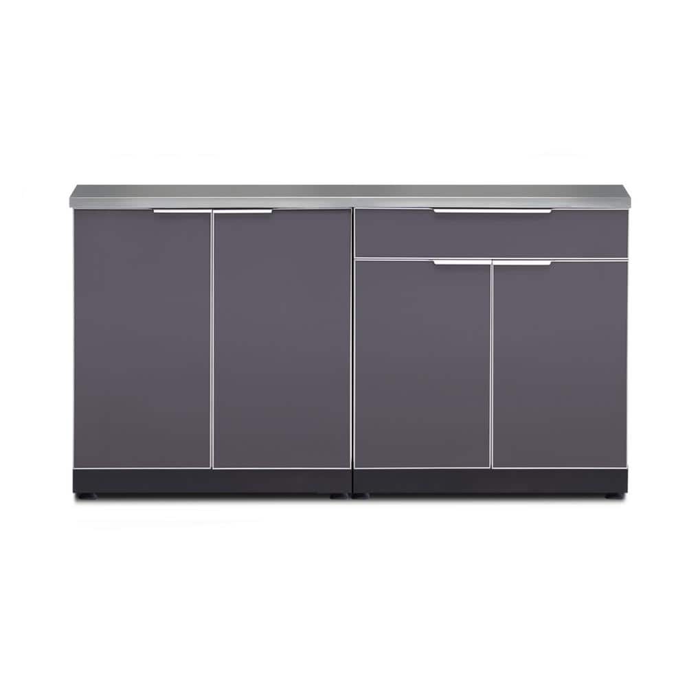 Outdor Kitchen Aluminum Gray 3-Piece 64 in. W x 36.5 in. H x 24 in. D 3-Piece Classic Cabinet Set price history on PriceWatchPro