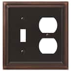 Continental 2 Gang 1-Toggle and 1-Duplex Metal Wall Plate - Aged Bronze