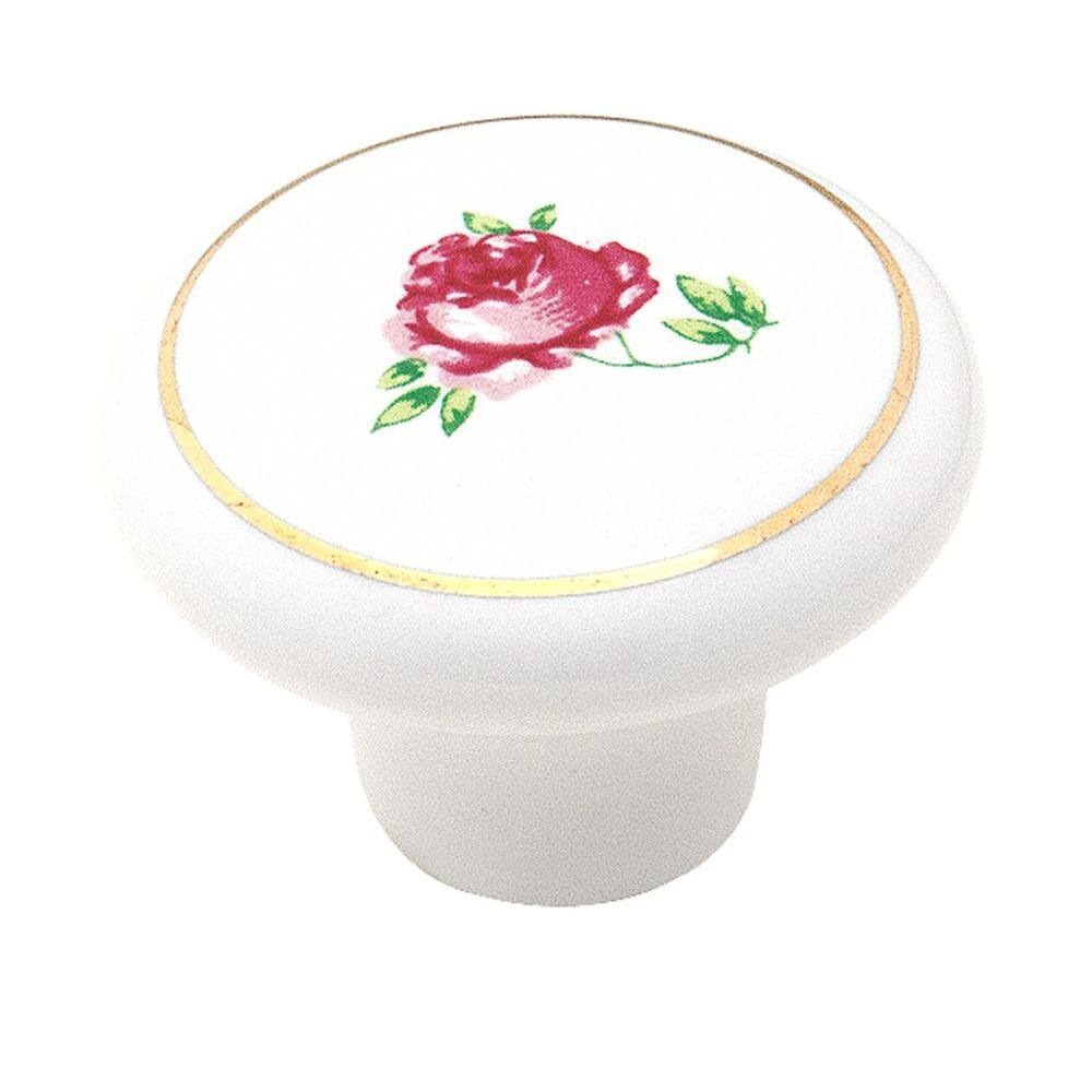 Everyday Heritage 1-1/2 in. (38mm) Traditional White Round Cabinet Knob