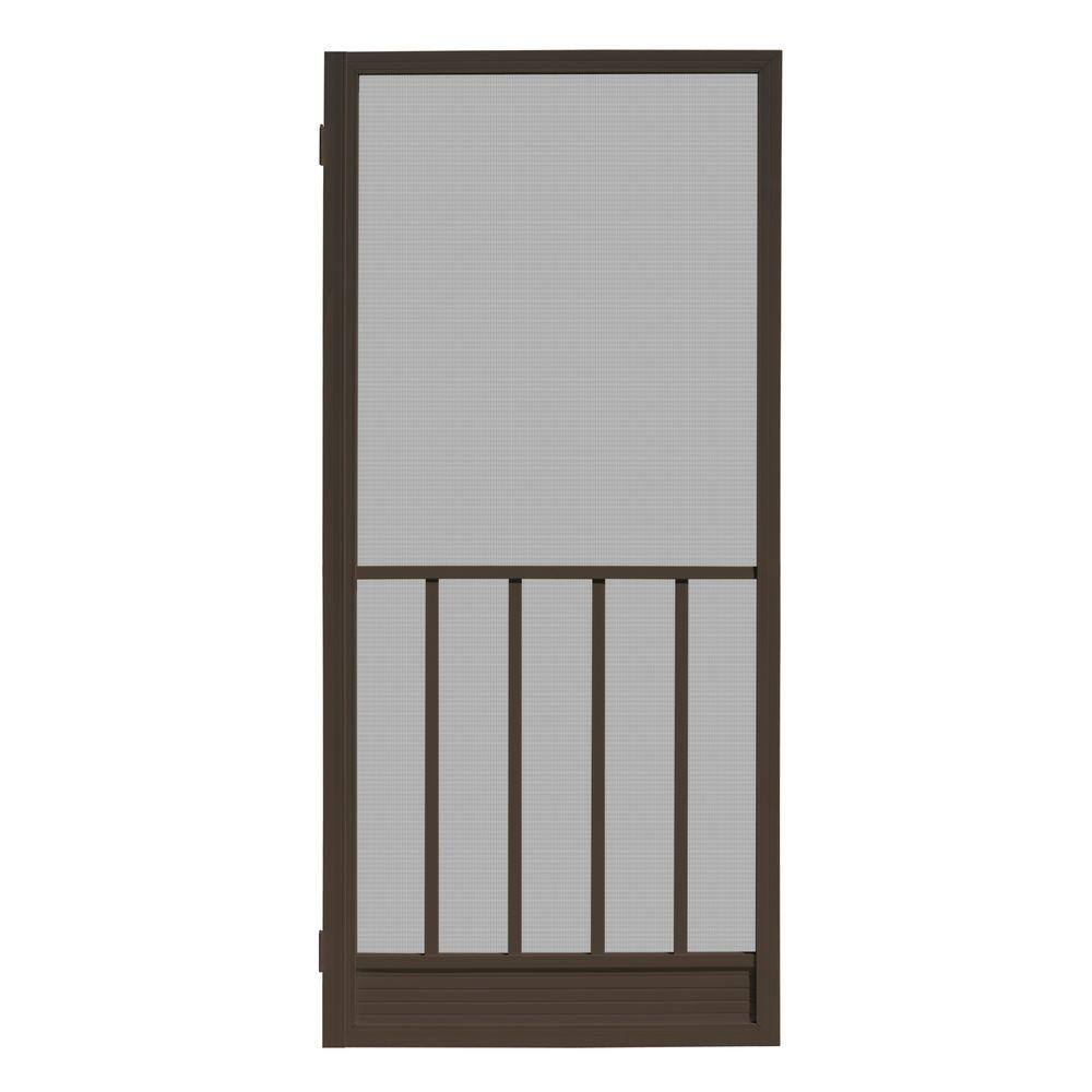 Unique Home Designs - 32 in. x 80 in. Coronado Bronze Outswing Steel Hinged Screen Door