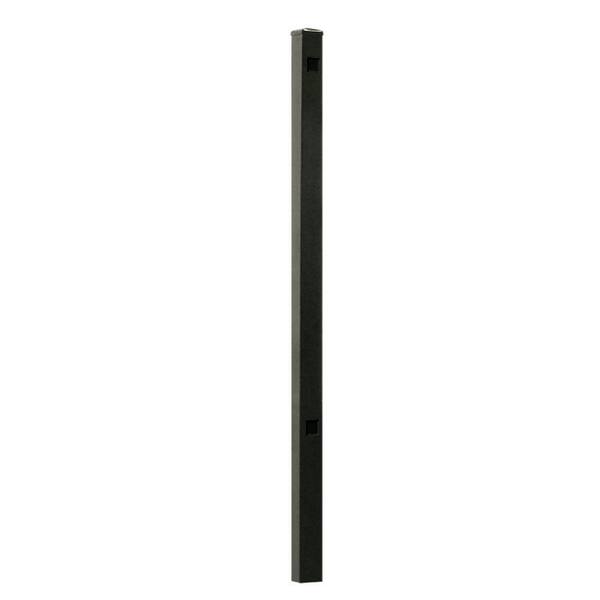 Barrette Outdoor Living Beechmont Heavy-Duty 2-1/2 in. x 2-1/2 in. x 5-7/8 ft. Pewter Aluminum Fence End Post