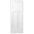 30 in. x 80 in. 3 Panel Winslow Left-Handed Hollow-Core Primed Composite Single Prehung Interior Door
