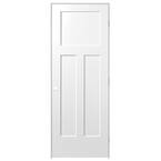24 in. x 80 in. Winslow 3-Panel Left-Handed Solid Core Primed Composite Single Prehung Interior Door