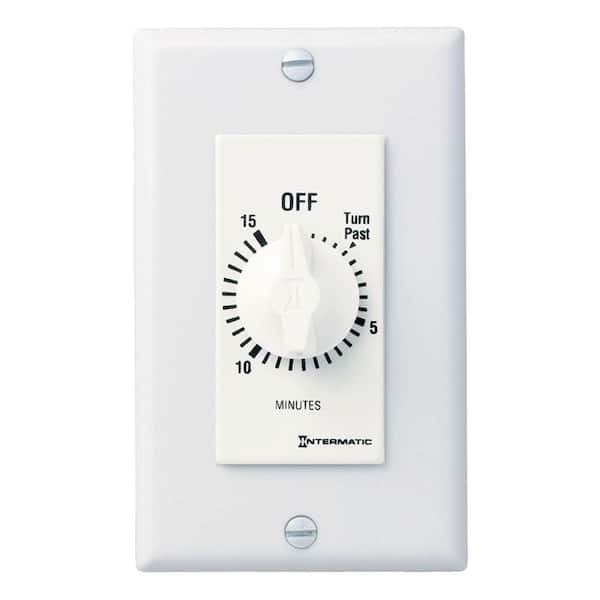 Intermatic FD Decorator Series 20 Amp 15-Minute In-Wall Auto-Off Spring Wound Timer, White