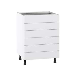 Wallace Painted Warm White Shaker Assembled Base Kitchen Cabinet with 6 Drawers (24 in. W x 34.5 in. H x 24 in. D)