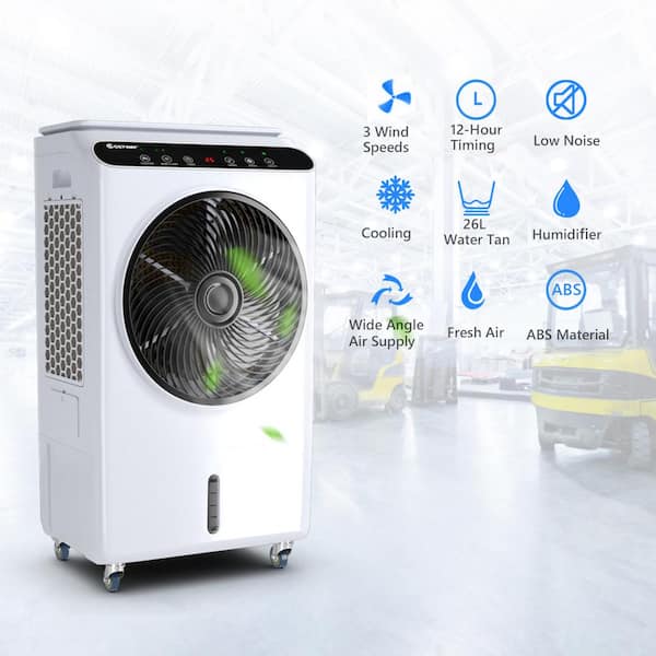 Costway 2100 Cfm 3 Speed Portable Evaporative Cooler Air Humidifier For 538 Sq Ft Ep The Home Depot