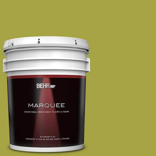 BEHR MARQUEE 5 gal. #400B-7 Lemon Grass Flat Exterior Paint & Primer