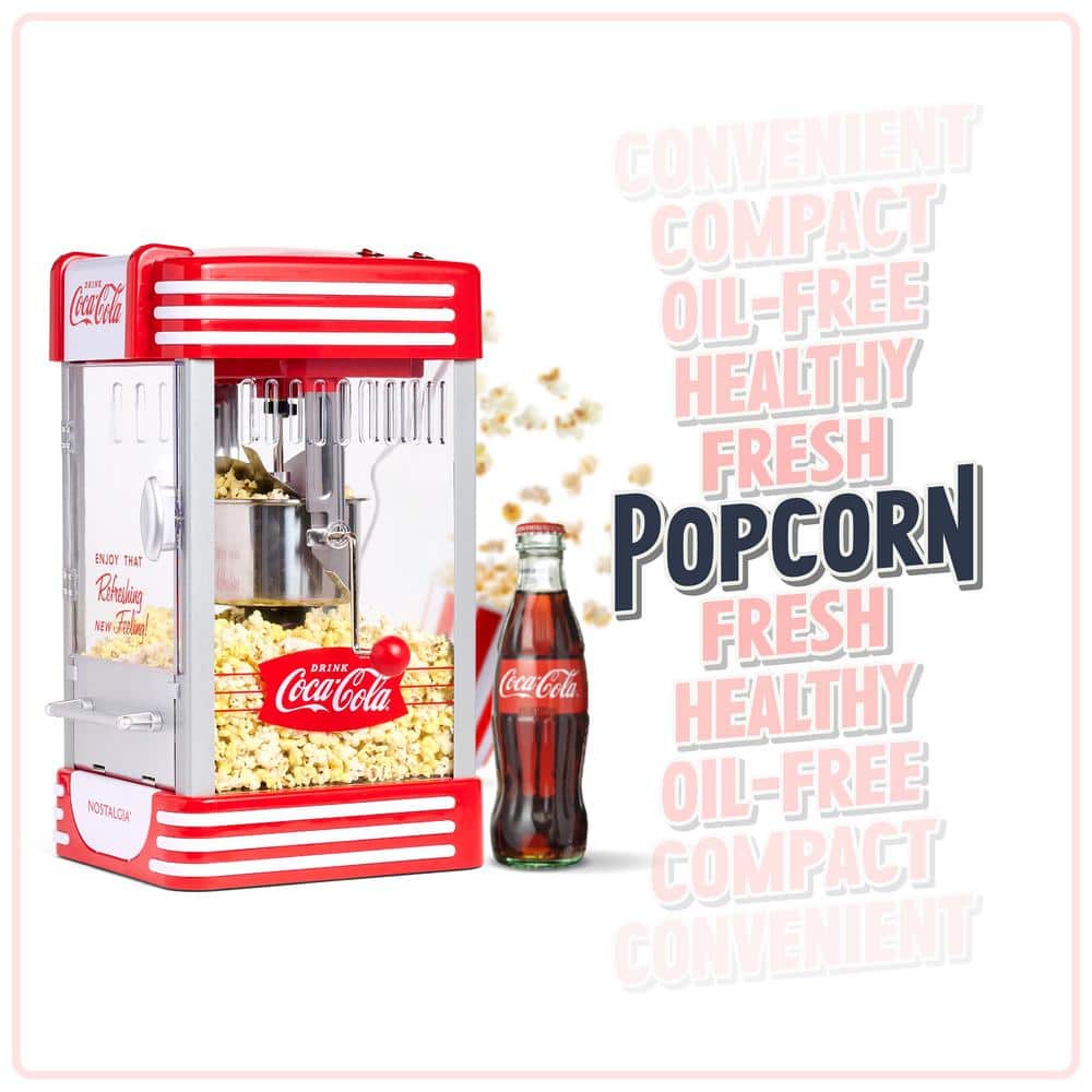 Nostalgia Red Vintage 2.5-Ounce Kettle Popcorn Maker with Cart
