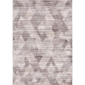 Wipe Up Aymelia Gray Washable 7 ft. 6 in. x 9 ft. 6 in. Diamond Polyester Indoor Area Rug