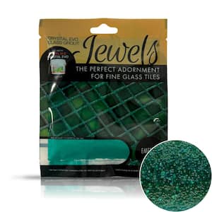 Crystal Glass Grout Jewels Emerald 75 grams (1-Pack)