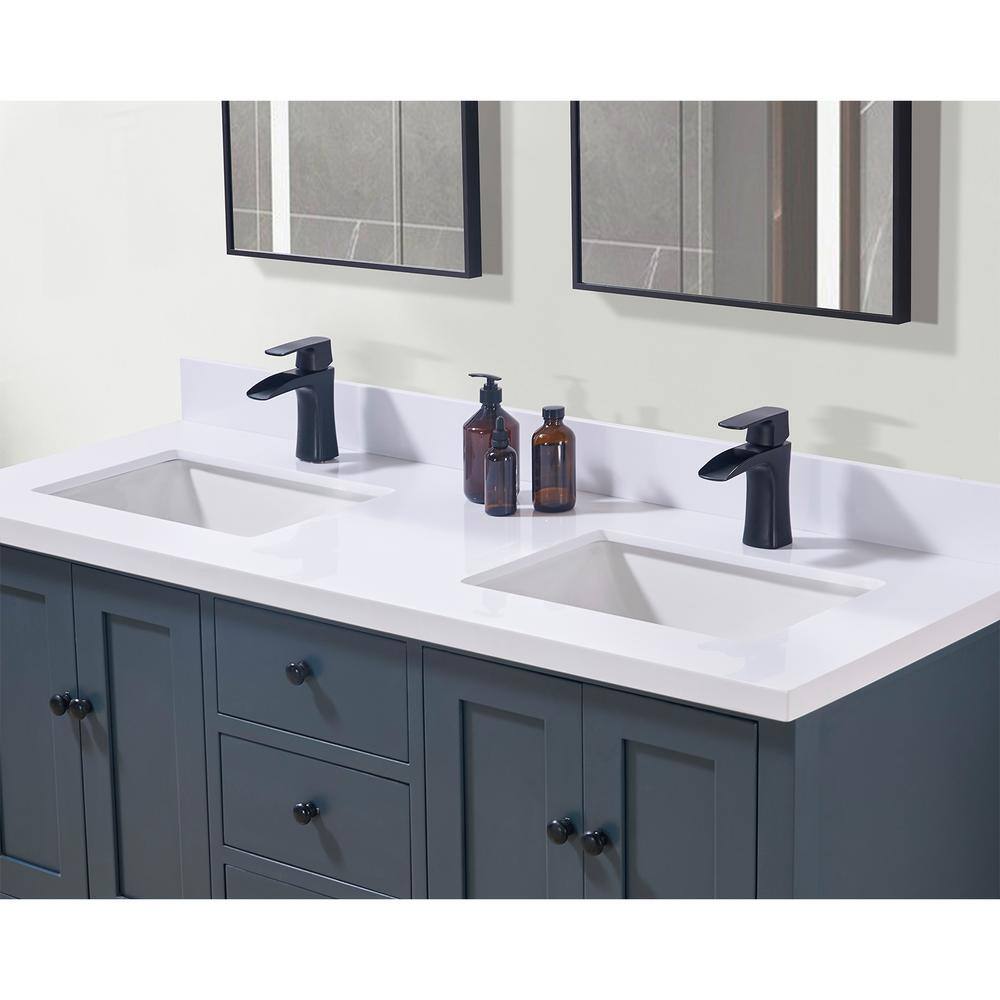 61'' Snow White Ceramic Double Sink Vanity Top