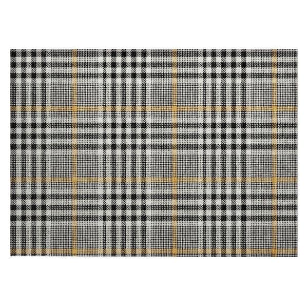 Chantille Machine Washable Indoor/Outdoor Abstract ACN1054 Black 1 ft. 8 in. x 2 ft. 6 in. Area Rug