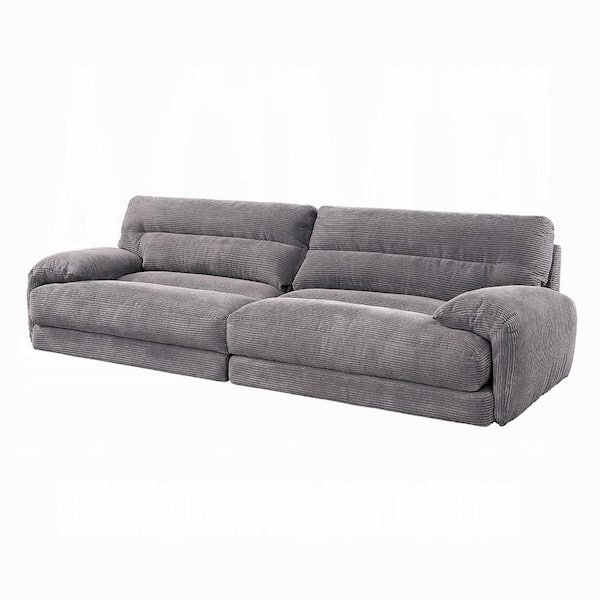 Enzo 42 in. Straight Arm Fabric Rectangle Sofa in Gray