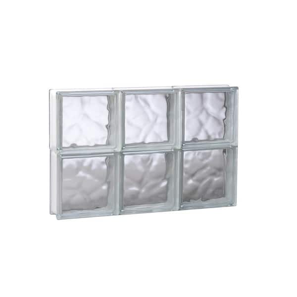 Clearly Secure 17.25 in. x 11.5 in. x 3.125 in. Frameless Wave Pattern Non-Vented Glass Block Window