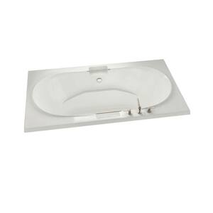 Antigua 72 in. Acrylic Center Drain Oval Drop-in Soaking Bathtub in White