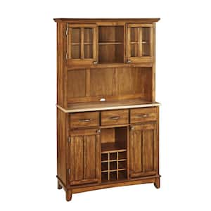 Cottage Oak and Natural Buffet with Hutch