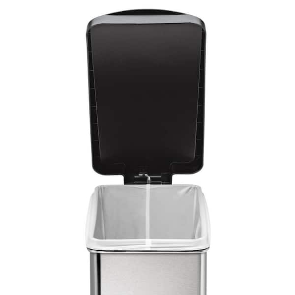 simplehuman 10L Slim Profile Step Bathroom Trash Can, Brushed
