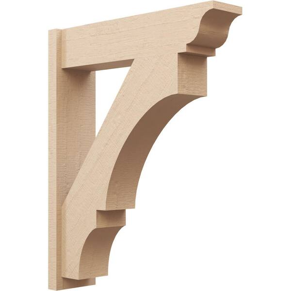 Ekena Millwork 8 in. x 40 in. x 32 in. Balboa Traditional Rough Cedar Woodgrain Timberthane Polyurethane Outlooker, Primed Tan