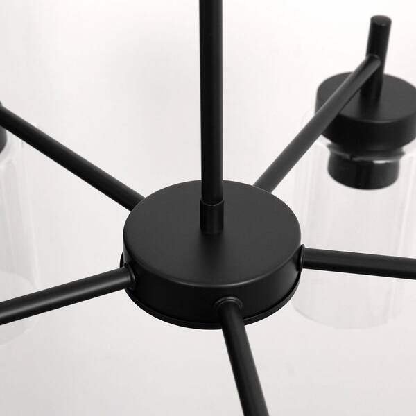 Briignite 5-Light Rustic Chandelier with Clear Glass Shades, a