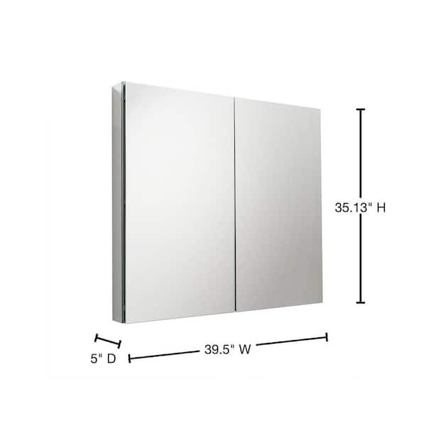 Fresca 40-in x 36-in Surface/Recessed Mount Mirror Medicine Cabinet