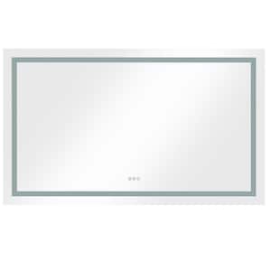 55 in. W x 30 in. H Rectangular Frameless Dimmable Anti-Fog Wall LED Bathroom Vanity Mirror White