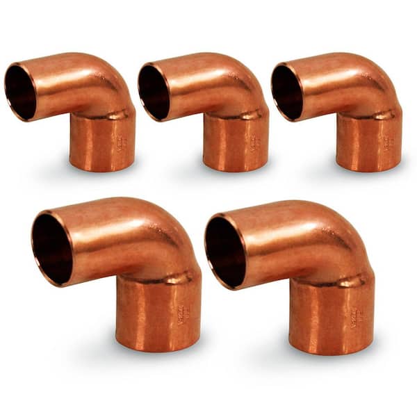 PLUMBFLEX 1/2 in. Copper FTG x C Short Radius Street 90-Degree Elbow Fitting (5-Pack)