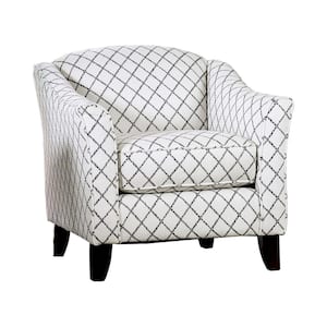 Sea Breeze Bluish Gray Linen-Like Fabric Diamond Accent Chair