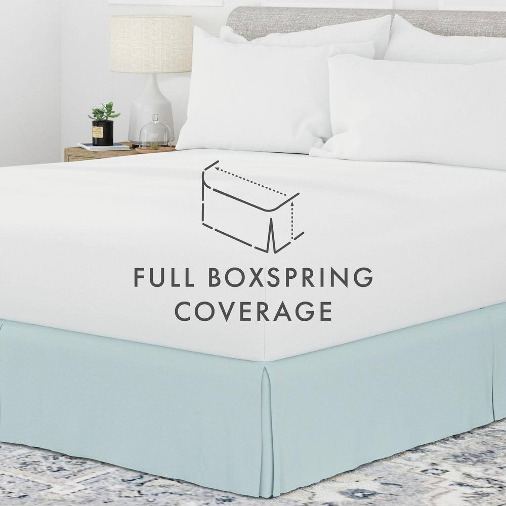 Aqua Twin XL Microfiber Pleated Bed Skirt