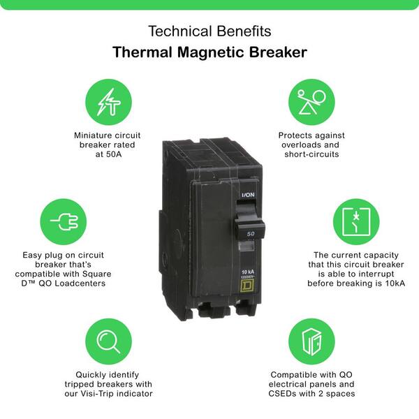 QO 50 Amp 2-Pole Circuit Breaker(QO250CP)