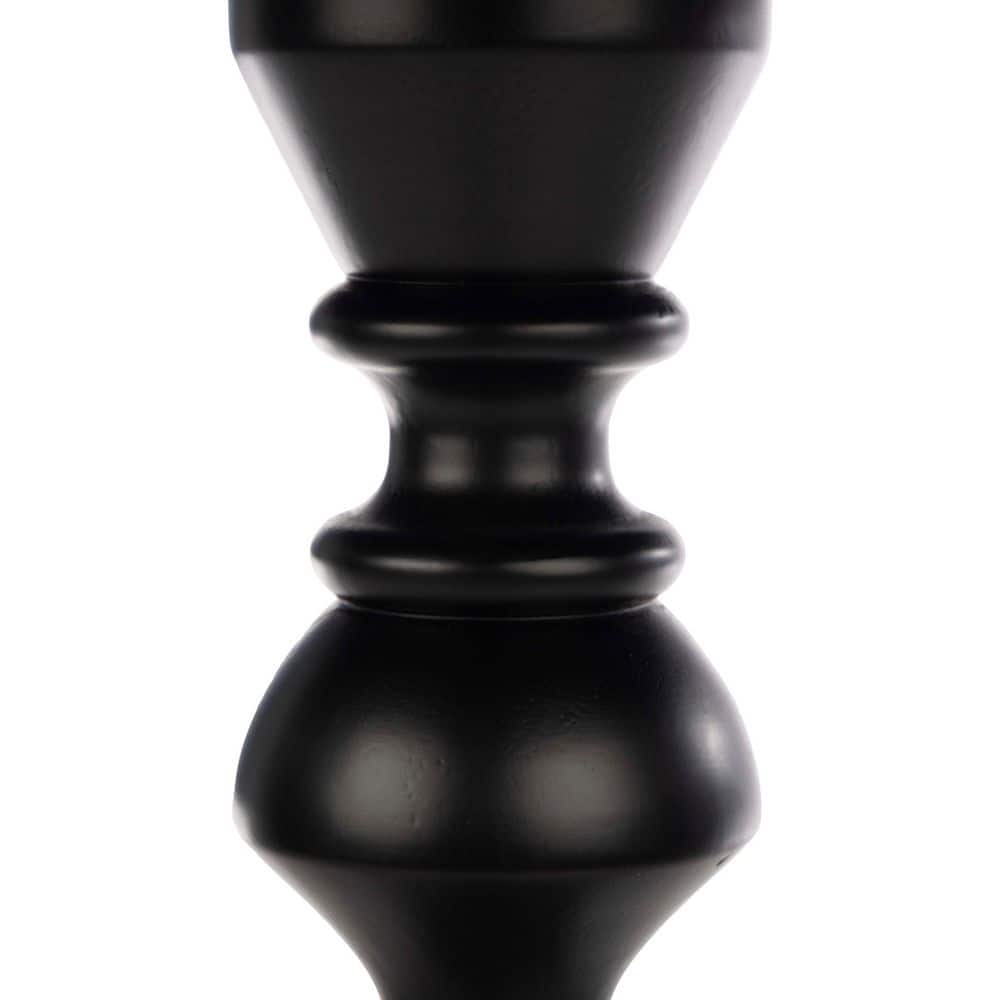 15.75 in. Round Wood Pedestal Side Table, Black - thumbnail 5