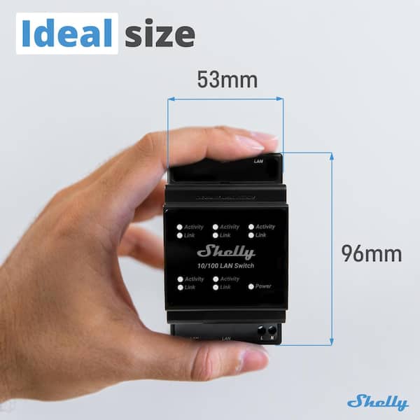 Shelly LAN Switch, 5 Port RJ45 10/100 Mbps Fast Ethernet Switch