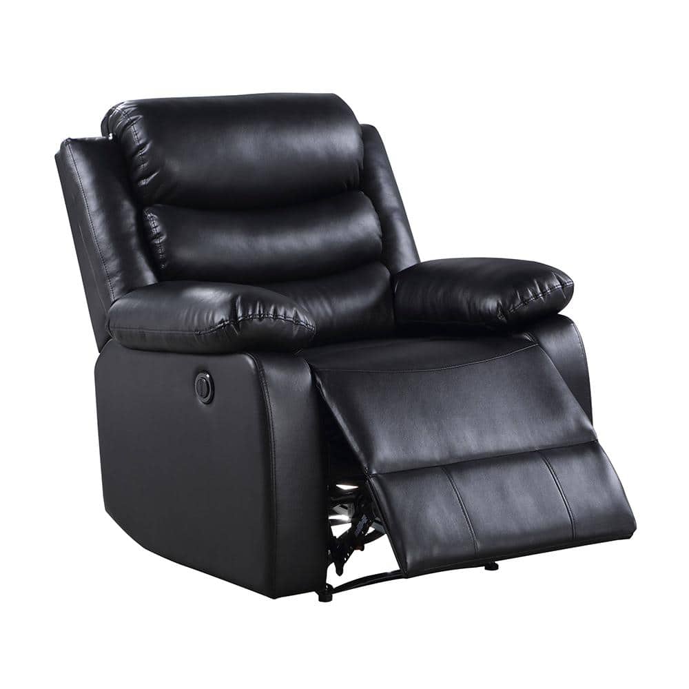 Black Faux Leather Lift Recliner with Manufactured Wood Frame