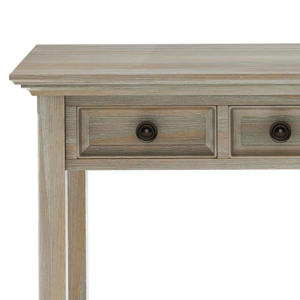Amherst Distressed Grey Solid Wood Desk with Keyboard Tray