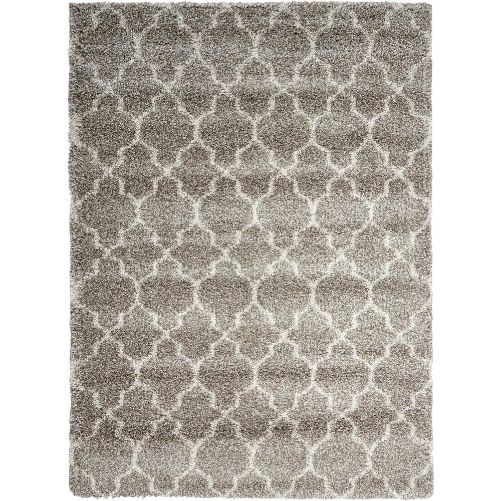 Amore Solid Shag Stone 3 ft. x 5 ft. Modern Shag Area Rug -  Nourison, 320506