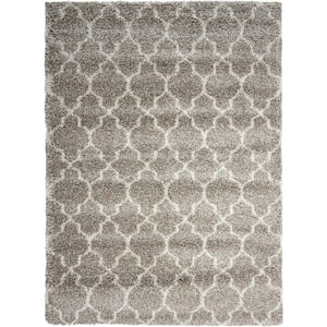 Amore Solid Shag Stone 3 ft. x 5 ft. Modern Shag Area Rug