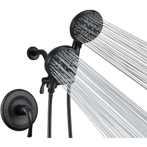 Single-Handle 48-Spray Shower Faucet Handheld Combo with 5 in. Shower Head in Matte Black (Valve Included)