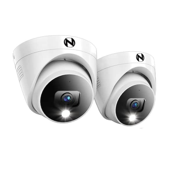 Night Owl 2K Wired Indoor/Outdoor Dome Spotlight Security Cameras with 2-Way Audio (2-Pack)