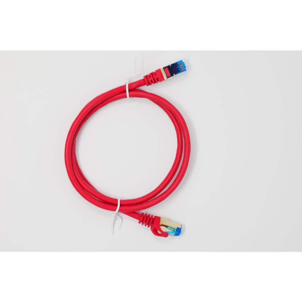 QualGear 3 ft. CAT 7 Round High-Speed Ethernet Cable - Red