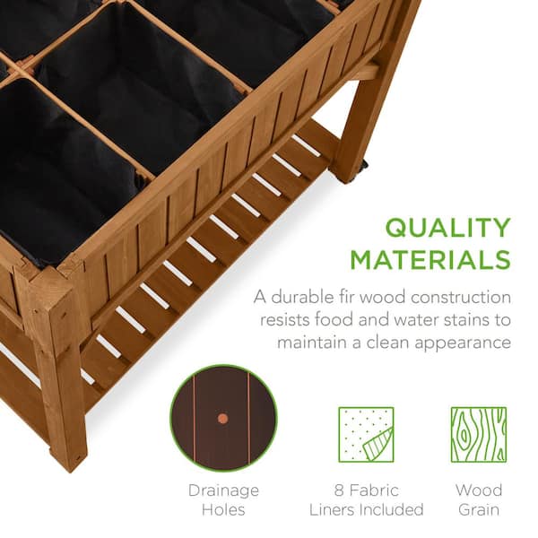 Best Choice Products Indoor Outdoor Self-Watering Planter w/ Wheels, Water Gauge, Liner, Handles, Drainage Plug - Brown Best Choice Products Indoor Outdoor Self-Watering Planter w/ Wheels, Water Gauge, Liner, Handles, Drainage Plug - Brown