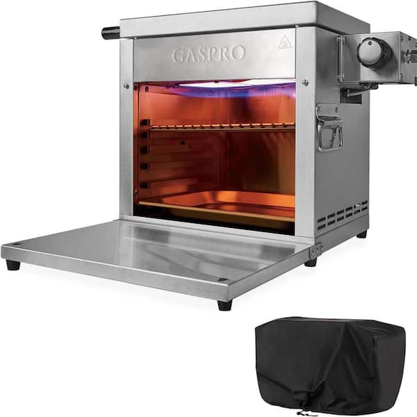 SHINESTAR Multi-Tasking Portable Propane Grill with Steakhouse and Cast-Iron Griddle 2-in-1 Outdoor Steak Grill in Stainless Steel