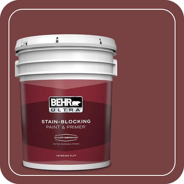 BEHR ULTRA 5 gal. #PPF-01 Tile Red Extra Durable Flat Interior Paint & Primer