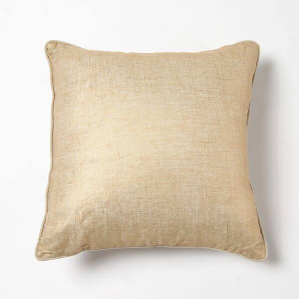 Best Home Fashion Gold Solid Polyester 18 in. x 18 in. Throw Pillow