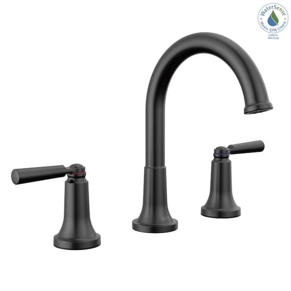 ENTHRAL ブラックメタル　BLACKL Delta Saylor 8 in. Widespread Double Handle Bathroom Faucet in