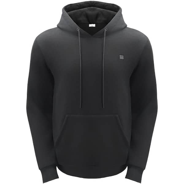 S Size Black Heated Hoodie, Unisex Heated Sweatshirt with Battery Pack, Electric Jacket, Lightweight Warm Heated