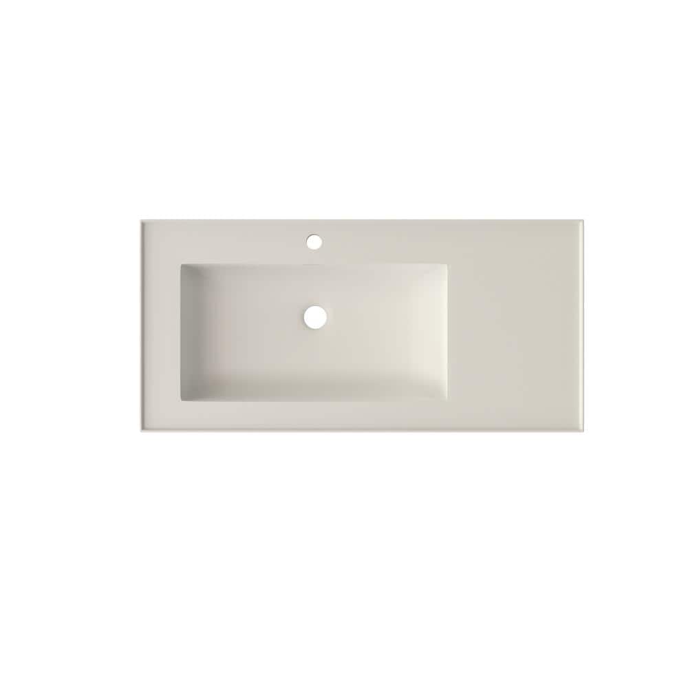 39.37 in. Stone Resin Vessel Bathroom Sink in Matte White price history on PriceWatchPro