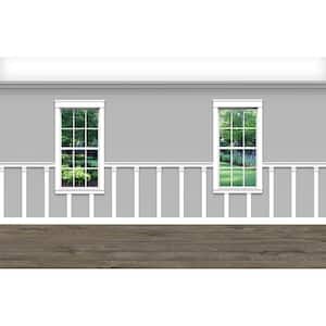 .75 in. D x 44 in. W x 92 in. L Unfinished Aspen Wood Carver Wainscot Kit Panel Moulding