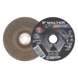 PIPEFITTER 5 in. x 7/8 in. Arbor x 3/32 in. T27 A-36-PIPE Pipeline Grinding Wheels (Pack of 25)
