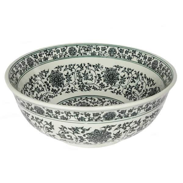 Eden Bath Ming Dynasty Decorative Porcelain Vessel Sink in Black