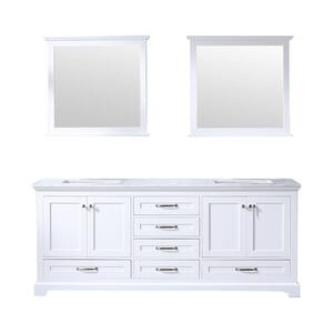 Lexora Dukes 80 in. W x 22 in. D White Double Bath Vanity and Carrara ...