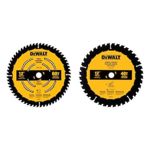 12 in. 40-Tooth and 60-Tooth Circular Saw Blade Set (2-Pack)